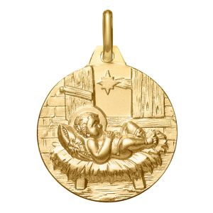 Maison de la Médaille Médaille Jésus étoile du berger - Or jaune 18ct
