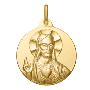 Maison de la Médaille Médaille Christ Sacré Coeur - Or jaune 18ct