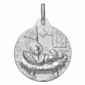 Maison de la Médaille Médaille Jésus étoile du berger - Argent massif
