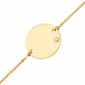 Mon Premier Bijou Gourmette enfant medaille - diamant & or jaune 18ct