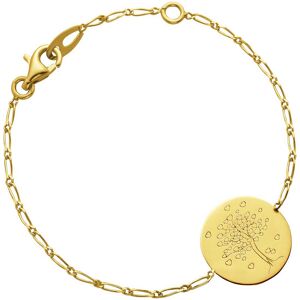 Gourmette arbre de vie aux coeurs - Or jaune 18ct