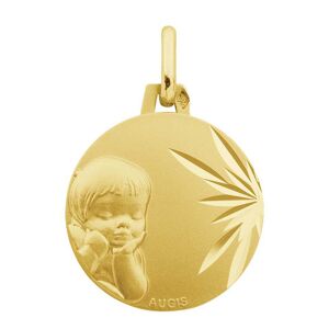 Augis Médaille laïque enfant rêveur - Or jaune 18ct