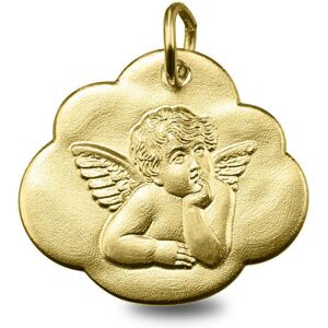 Mon Premier Bijou Médaille nuage Ange pensif - Or jaune 18ct