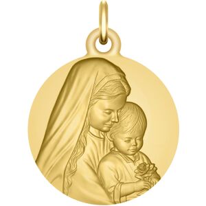 Maison de la Médaille Médaille Vierge à l’enfant à la rose - Or jaune 9ct