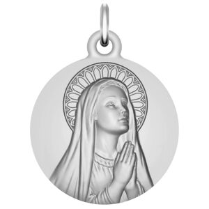 Maison de la Médaille Médaille Vierge en prière auréolée - Argent massif - Publicité