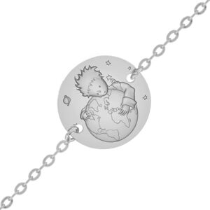 Maison de la Medaille Gourmette Petit Prince Petit Prince protege ta planete - Argent massif
