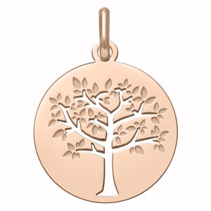 Mon Premier Bijou Medaille Arbre de vie printanier ajoure - Or rose 18ct