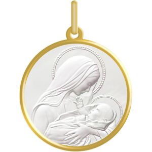 Maison de la Medaille Medaille Vierge a l?enfant - Amour Maternel - Or jaune 18ct & nacre