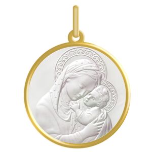 Maison de la Médaille Médaille Vierge à l’enfant de Botticelli - Or jaune 18ct & nacre