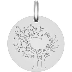 Mon Premier Bijou Médaille Arbres de vie au coeur - Or blanc 9ct