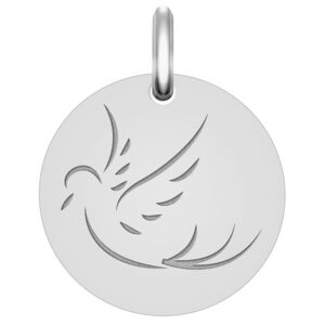 Mon Premier Bijou Médaille Colombe de paix - Or blanc 9ct
