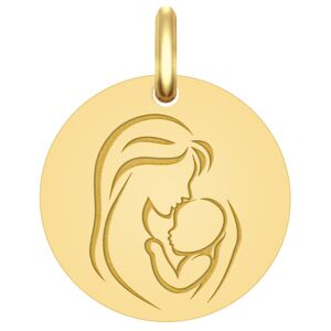 Mon Premier Bijou Médaille Vierge à l’enfant - le baiser - Or jaune 18ct