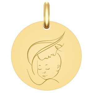 Mon Premier Bijou Médaille Vierge à l’enfant maternité - Or jaune 9ct
