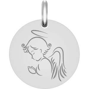 Mon Premier Bijou Médaille Ange priant - Or blanc 9ct