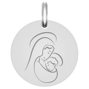Mon Premier Bijou Médaille Vierge à l’enfant sacré - Or blanc 9ct