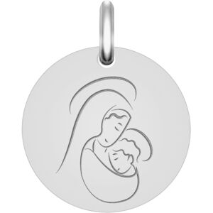 Mon Premier Bijou Médaille Vierge à l’enfant sacré - Or blanc 18ct