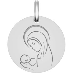 Mon Premier Bijou Médaille Vierge à l’enfant réconfort - Or blanc 18ct