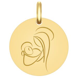 Mon Premier Bijou Medaille Vierge au nouveau ne - Or jaune 9ct