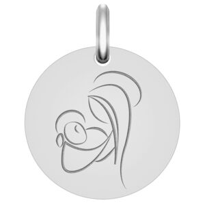 Mon Premier Bijou Médaille Vierge au nouveau né - Or blanc 9ct