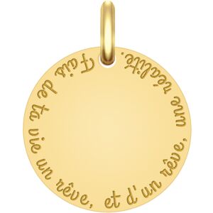 Mon Premier Bijou Médaille fais de ta vie un rêve - Or jaune 9ct