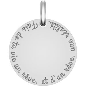 Mon Premier Bijou Médaille fais de ta vie un rêve - Or blanc 9ct