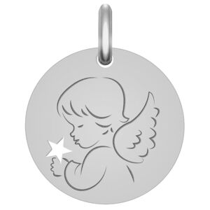 Mon Premier Bijou Médaille Ange étoile ajourée - Argent Massif