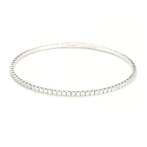 Comptoir du Diamant - Bracelet Jonc Flex Alessia Diamants 1 ct or blanc Argenté - Publicité