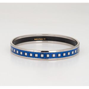 58 FACETTES Hermès - Bracelet jonc en émail motif ceinture carrée bleue - Publicité