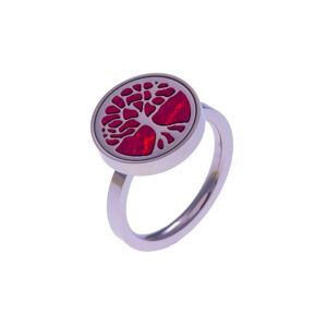 Bijoux Bague Arbre de Vie Agate Rouge - Modèle 52