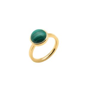 Bijoux Bague Gold Cabochon Malachite - Modele 54