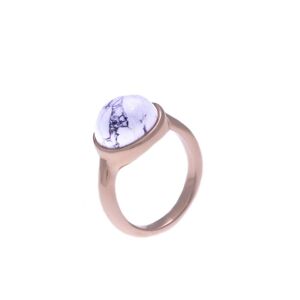 Bijoux Bague Cabochon Howlite - Taille 54