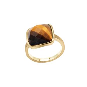 Bijoux Bague Cabochon Facette Oeil de Tigre - LABISE - Taille 52