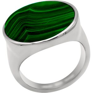 Bijoux Bague Cabochon Plat Malachite - LABISE - Taille 64