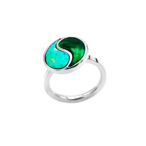 Bijoux Bague Yin Yang Malachite & Amazonite - LABISE - Taille 50