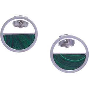 Bijoux Boucles d'Oreilles Demi-Lune Malachite - LABISE