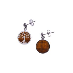 Bijoux Boucles d'Oreilles Arbre de Vie Oeil de Tigre - LABISE