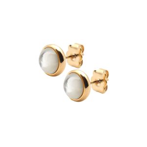 Bijoux Boucles d'Oreilles Cabochon Nacre Blanche - LABISE