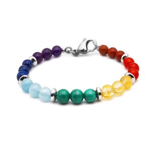 Bijoux Bracelet 7 CHAKRAS Séparateur Acier - LABISE