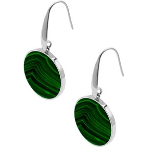 Bijoux Boucles D'Oreilles Medaillon Malachite - LABISE