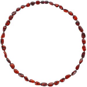 COLLIER MATHIS HOMME EN PIERRE D AMBRE COULEUR CERISE, FERMOIR A VIS - Publicité