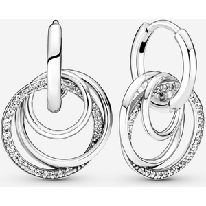 Pandora Boucles d'Oreilles Creoles Cercles Ma Famille Pour Toujours