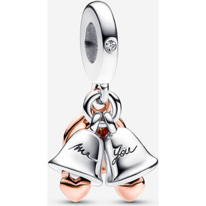 Pandora Charm Pendant Double Cloches de Mariage Bicolore