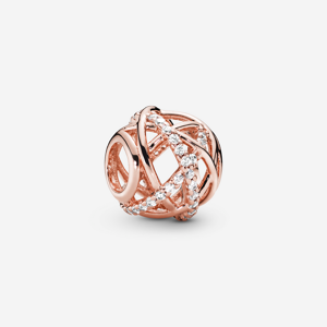 Pandora Charm Scintillant & Lignes Polies Incolore one size female