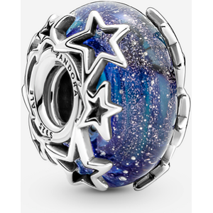 Pandora Charm en Verre de Murano Bleu Galaxie & Étoile Bleu one size female