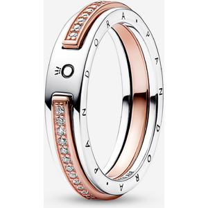 Bague Signature et Pave Bimatiere Pandora Signature Incolore 48 female