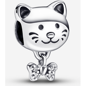 Pandora Charm Chat & Nœud Incolore one size female