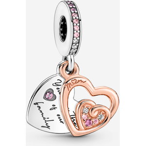 Pandora Charm Pendant Double C?urs de l'Infini Entrelaces Rose one size female