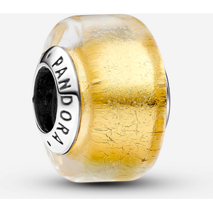 Pandora Mini Charm en Verre de Murano Dore Jaune one size female