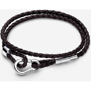 Bracelet Double Tour en Cuir Tresse Marron Pandora Moments