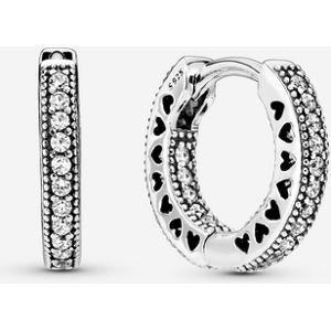 Pandora Boucles d'Oreilles Creoles C?ur Pave